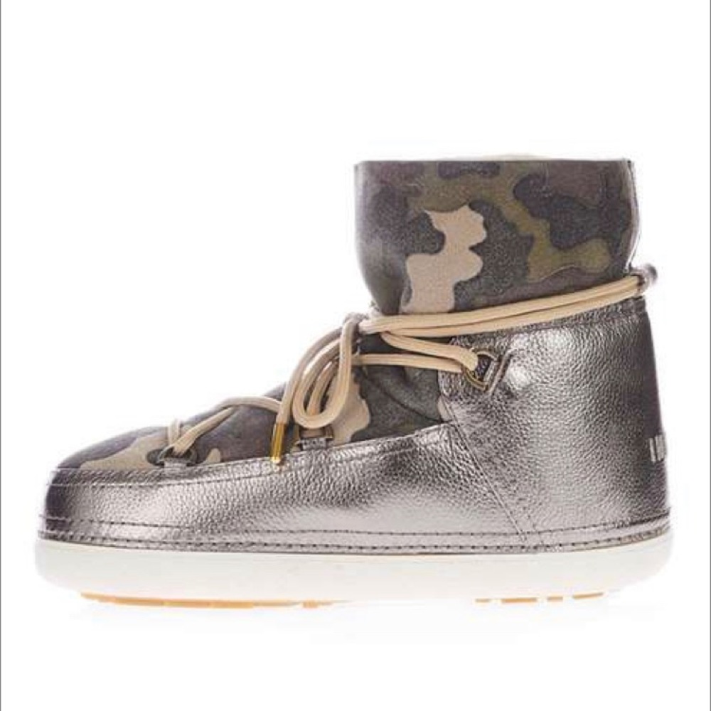 Luxury Designer Camo Shearling sneaker boot for winter
